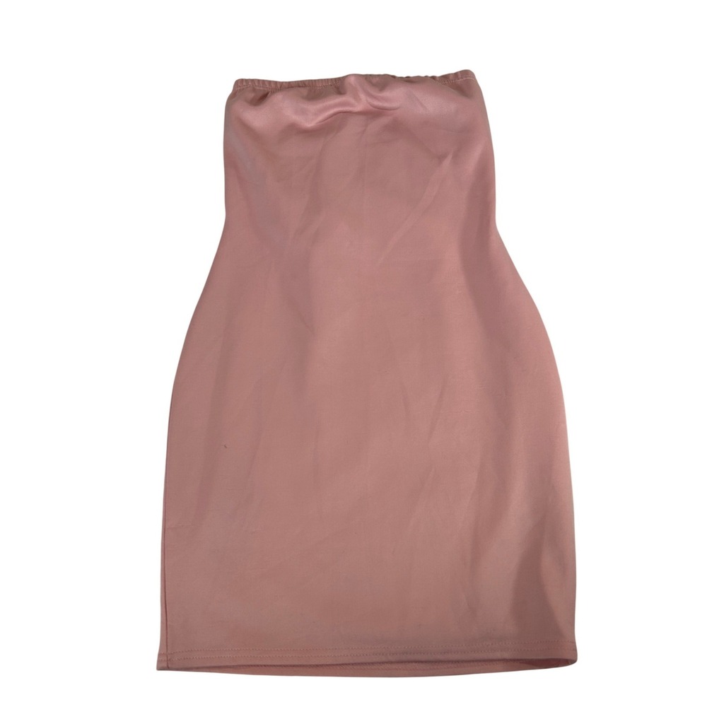 Boohoo Pink Strapless Bodycon Mini Tube Dress Womens US 4 Made in‎ UK